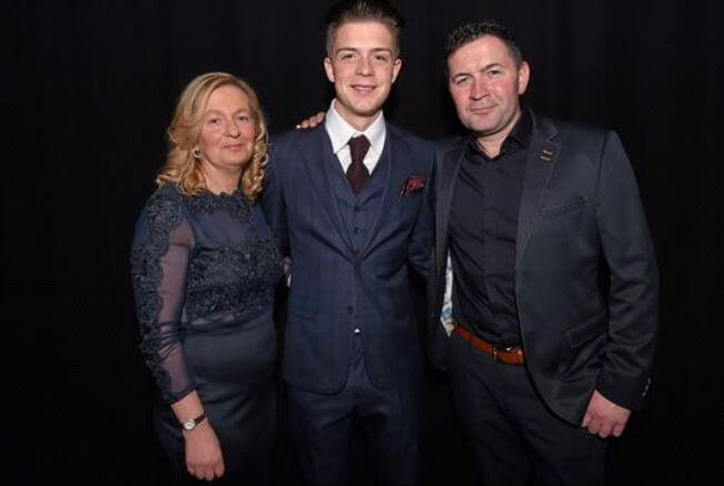 Karen Grealish with her husband, Kevin Grealish, and son, Jack Grealish.